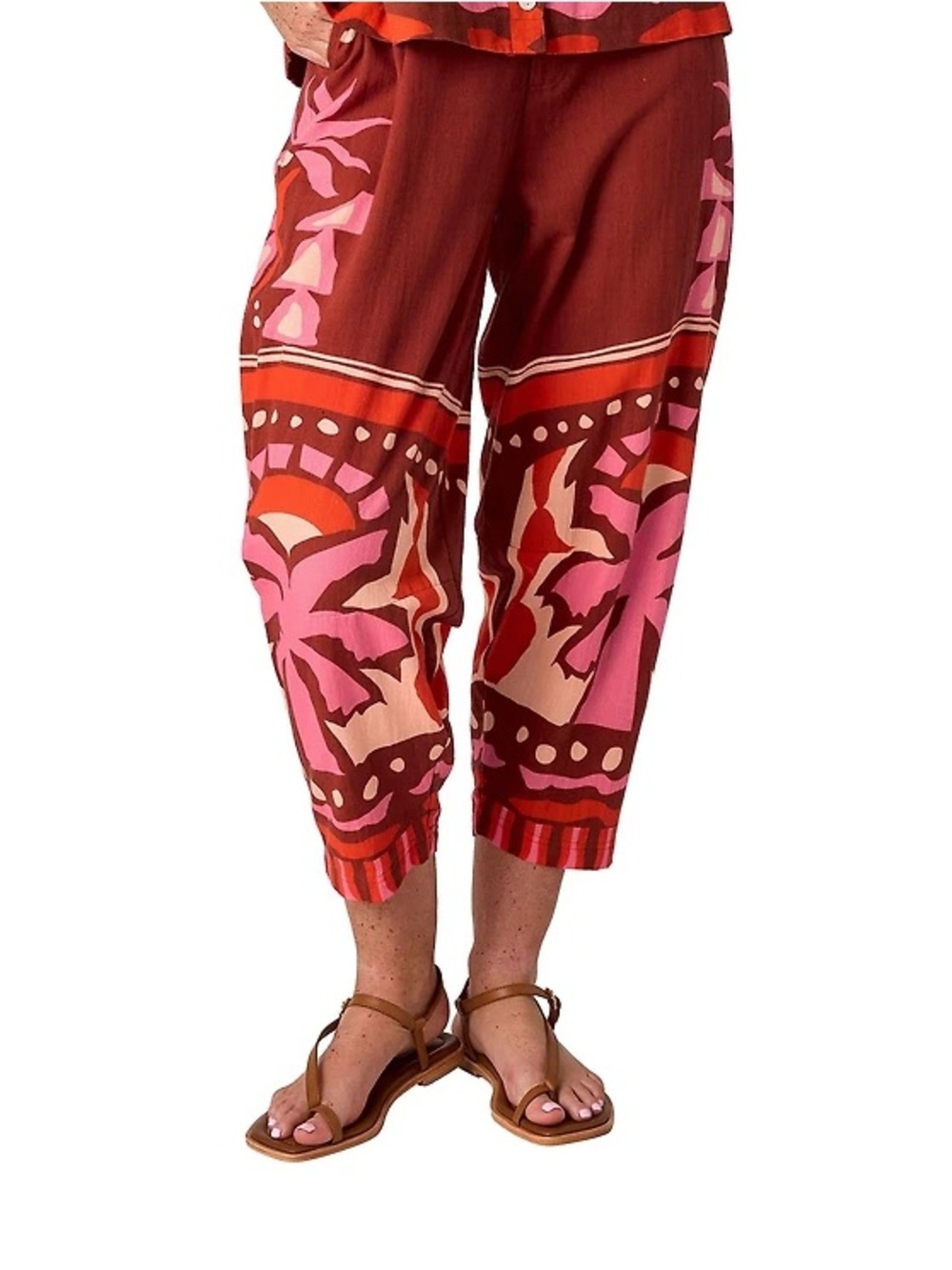 Crosby by Mollie Burch Bernie Printed Linen Blend Barrel Fit Pants - Picture 2 of 2